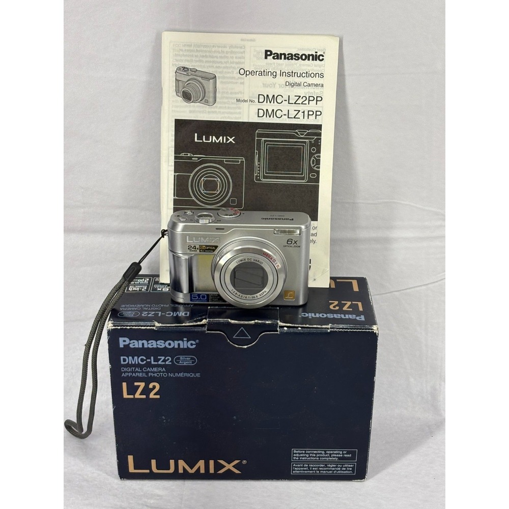Panasonic Lumix DMC-LZ2 5MP 6x Optical Zoom Digital Camera Silver Vintage